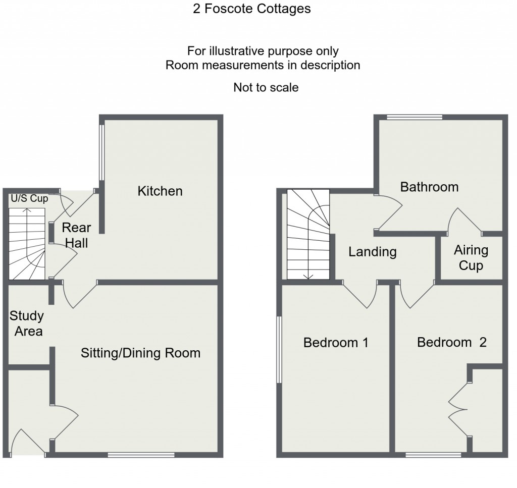 Floorplans For Foscote Cottages, Foscote, Towcester